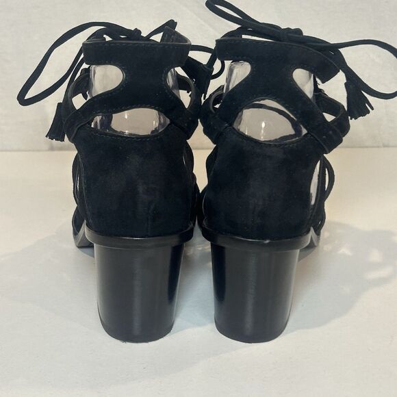 Frye Brielle Gladiator Women Size 7.5 Black Suede High Heel Ankle Sandal - Picture 4 of 8